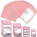 Pink Resealable Ziplock Bags Packaging Pouch For Jewelry Phone Case Lash Display Clear Window Foil Smell Proof Storage Organizer. 