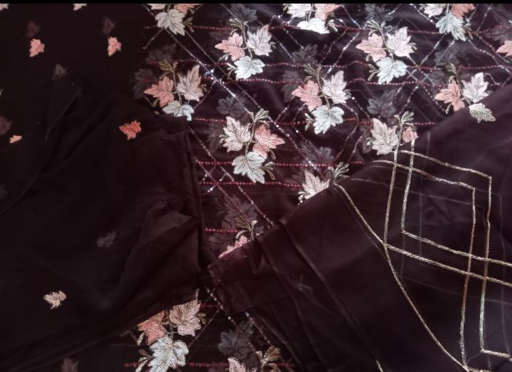 krinkal chiffon sequence embroidered 2pic