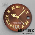 GRAMOCK 25mm Brown Roman Watch Dial Hands Sunberst Diamond Dial For NH15 Automatic Lady's 31mm Wristwatch Modified Accessories. 