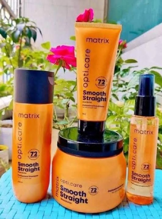 Matrix Opti Care Smooth Straight Shea Butter Professional Shampoo
.conditoner.serum.mask
