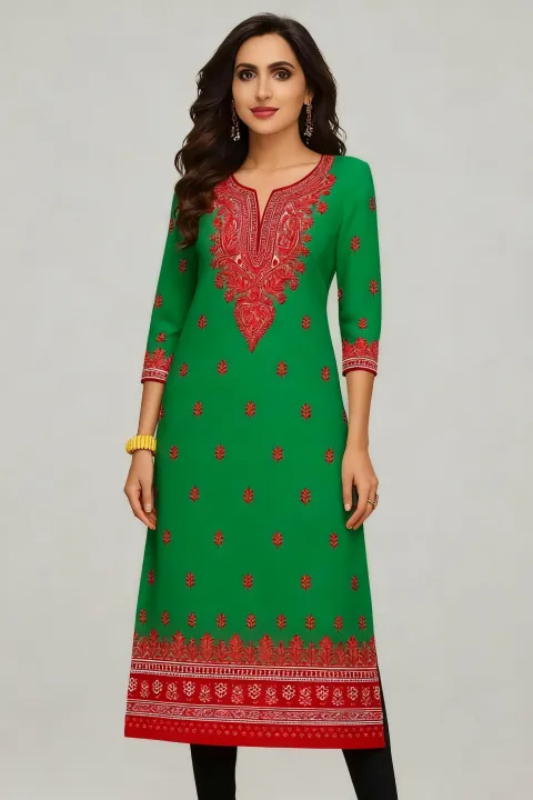 Muslim%202026%20Kurtta%20Women's%20Fashionable%20Comfortable%20Dress%20Straight%20Tube%20Abito%20Donna%20Musulmana%20Islamic%20National%20style%20Slit%20hem%20-%20Image%205