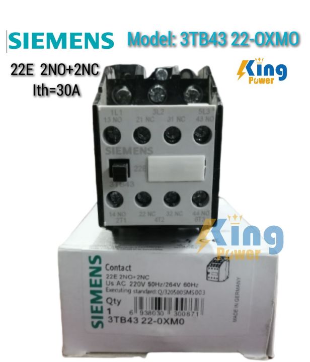 Siemens auxiliary contract  3TB43  22-OXMO (22E 2NO+2NC) ith=30A original