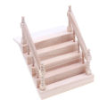 1:12 Dollhouse Miniature Handrail Staircase Wooden Scene Plain Stairway Models Mini Stair Furniture Room Decor. 