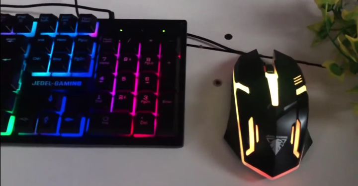GK 110+ JEDEL Gaming RGB Light Keyboard and Mouse Combo ,USB Ergonomic Mouse Spanish Keyboard for Gaming PC, Laptops with a Perfect Gaming Experience- Rank 2