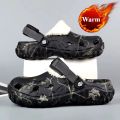 Mens Winter Slippers Comfortable Indoor Warm Women Slippers Summer Removable Sandals Men Casual Non Slip Plush Fur Clogs for Men. 