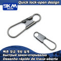 9KM 50Pcs Fishing Interlock Snaps Stainless Steel Safety Snap Fishing Clip Saltwater Freshwater Quick Change Fast Clip Connector. 