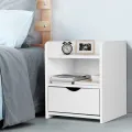 VTEC Home Modern One Drawer Bedside Cupboard / Night stand/Modern Nightstand/ End Side Table. 