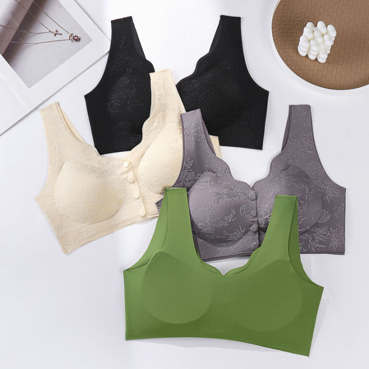 Comfortable%20Daisy%20Bras%20for%20Older%20Women%20Breathable%20Convenient%20Front%20Close%20Button%20Cotton%20Bras%20No%20Underwire%20Plus%20Size%20-%20Image%204