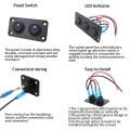 20A blue circular joystick switch panel with 3-pin aluminum waterproof 12V, suitable for cars, trucks, boats, RVs, yachts, etc. 