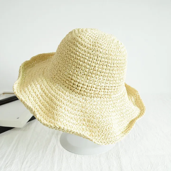 Beach%20Hat%20Female%20Sunscreen%20Cap%20Simple%20Women%20Panama%20Straw%20Hat%20Summer%20Sun%20Hat%20for%20Women%20Lady%20Folding%20Travel%20Caps%2010cm%20Brim%20Floppy%20-%20Image%207