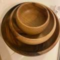 Wooden bowls, salad bowls made with real solid wood.( Pack of 3). 
