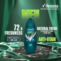 Rexona Men Motion Activated Natural Fresh with Charcoal Fresh 72hr 3X Stronger Protection Roll on 45ML (IMPORTED). 
