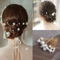Women U-shaped Pin Metal Barrette Clip Hairpins Simulated Pearl Bridal Tiara Hair Accessories Wedding Hairstyle Design Tools.