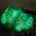 New Luminous Croc Shoe Charms Set for Clog Sandals Decoration DIY Shoe Charm Pins for Croc Men Women Kids Letters Rainbow Food. 