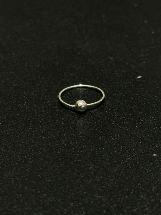 Nose Ring Fine Silver Chandi Nose Ring Tiny 8mm Septum Septo Thin 25g 0.4mm BCR Ball Fix One Side