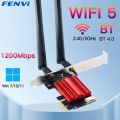 FENVI WiFi 5 PCI-E Wireless Adapter AC1200 Network Card Dual Band 2.4G/5GHz 802.11AC For Bluetooth 4.0 Desktop Windows 7/8/10/11. 