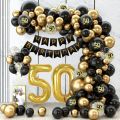 Black Gold Balloon Garland Arch Kit Confetti Latex Balloon Happy 18 30 40 50 Year Old Birthday Party Decor s Anniversary. 