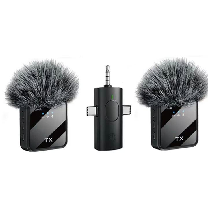 F11 2-in-1 Wireless Microphone | Dual Lavalier Mic with Noise Cancellation | 3-in-1 Plug & Play for iPhone, Android, Camera | for YouTube, Vlogging, Live Streaming & Interviews