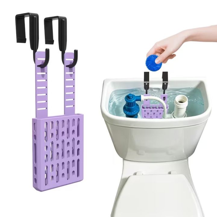 Toilet Tank Cleaning Tablet Holder, No-Drill Adjustable Tablet Dispenser, Hanging with Rust-Proof Hook, for Toilet Tank Cleaner