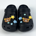 10PCS Rilakkuma Bear Series Shoe Charms Set Cute Cartoon ABS Waterproof Sandals Decorate Buckle Decorations Accessories . 