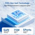 ASOMETECH 75W GaN Desktop Charger Power Strip Charging Station 4000W Rated Power 70W PD Quick Charger For iPhone Laptop.
