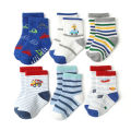 6 Pairs Boys Kids Non-Slip Socks Cute Cartoon Pattern Breathable Comfy Children Floor Socks For All Seasons. 