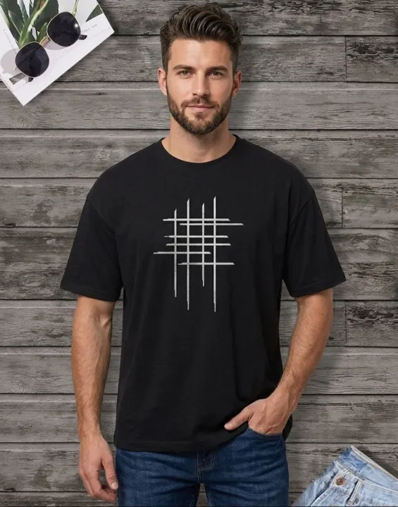 Summer Fargo Hashtag White Oversize Crew Neck Printed T-shirt For men