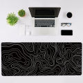 1Pcs Gaming Mouse Pad Large Keyboard Pad 31.5 x 11.8in Topographic Mouse Pad Black and White Mouse Pad for Keyboard with Anti-Sl. 