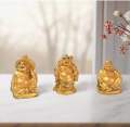 Prosperity Golden Laughing Buddha Figurines For Wealth And Success-Set of 6 PCs. 