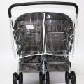 Baby Pushchs Rain Cover for Twins Clear Stroller Raincoat Wind Dust Shield. 