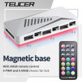 TEUCER LP-6P ARGB Remote Control 6 Way Splitter 4Pin PWM Cooling Fan Hub for Computer PC Case Chassis Radiator SATA Power Supply. 