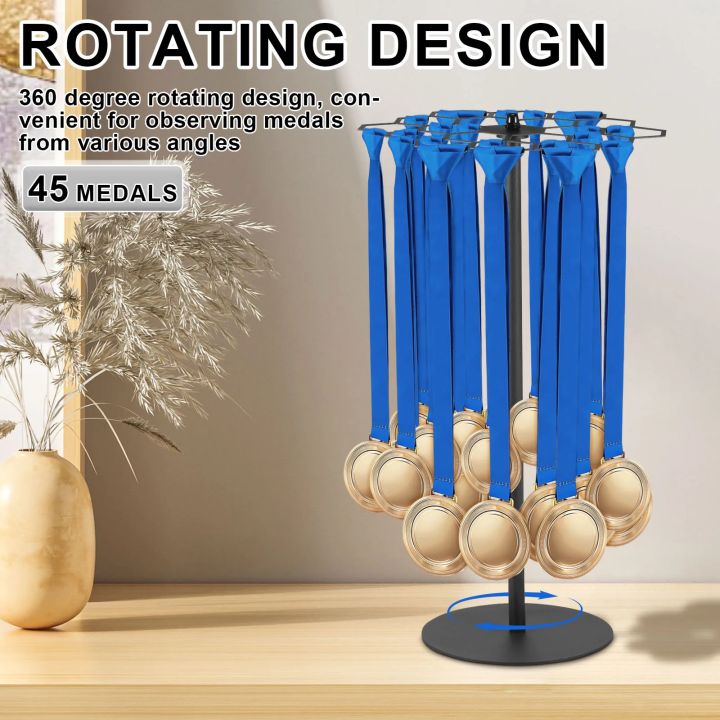 Metal Medal Rack Tabletop Medal Holder about 45 Medals Capacity Medal ...
