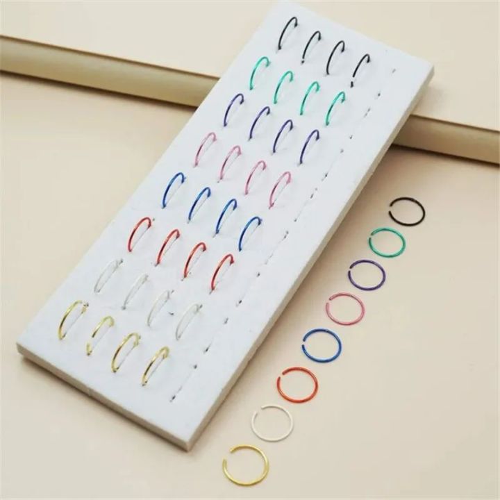 20 PCs Multicolor Nose Ring 8mm For piercing Nose pin/Naak ki Bali/Naak ki Long/Naak ka taar /Naak ka koka Simple Nose Ring Multicolor for piercing and None Piercing, Woman and girls
