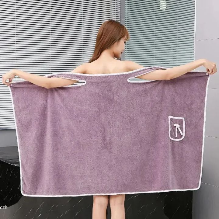 Womens Bath Towels Girls Wearable 90*130Cm Fast Drying Bathing Beach Spa Bathrobes Wash Clothing, Shower Bath And Gym Towel