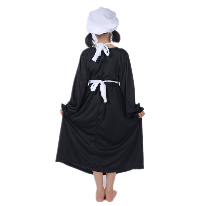 Child's%20Forum%20Victorian%20Girl%20Dress%20Coffee%20Maid%20Costume%20Colonial%20Girl%20Costume%20Dress%20black/White%20With%20Apron%20Hat%20-%20Image%203