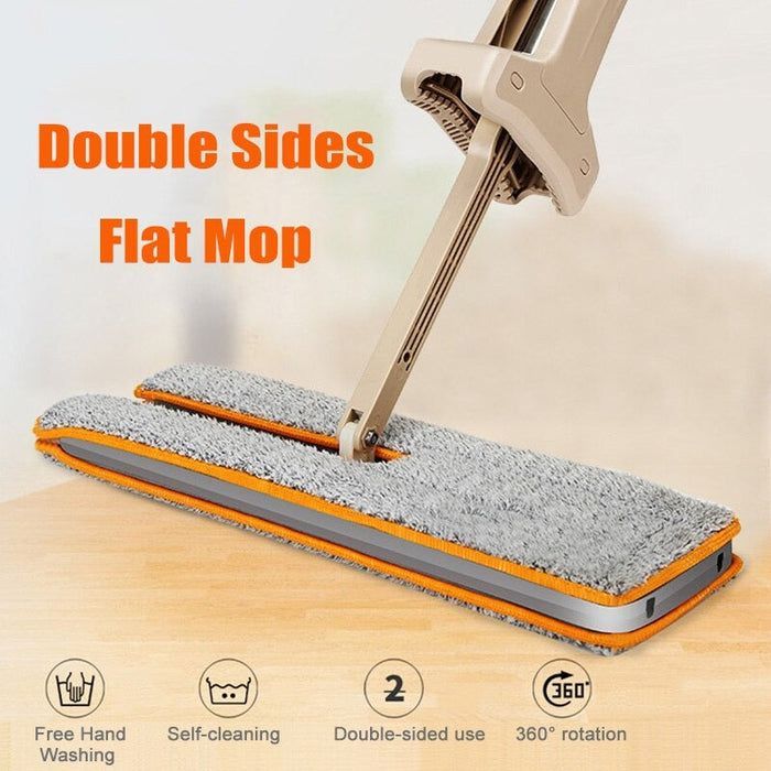 Double Sided Lazy Mop With Self-Wringing Ability