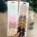10Pcs/Set Solid Color Kids Bows Hair Clips for Baby Girls Handmade Ribbon Bowknot Hairpin Barrettes New Year Hair Accessories. 