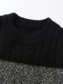 Boys' college style striped sweater knitted pullover suitable for daily leisure in spring, autumn, and winter. 