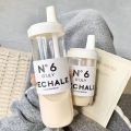 500/850ml Water Bottles Straw Cup Juice Milk Plastic Cup with Lid Straw Bubble Tea Coffee Cups Large Capacity Drinkware.