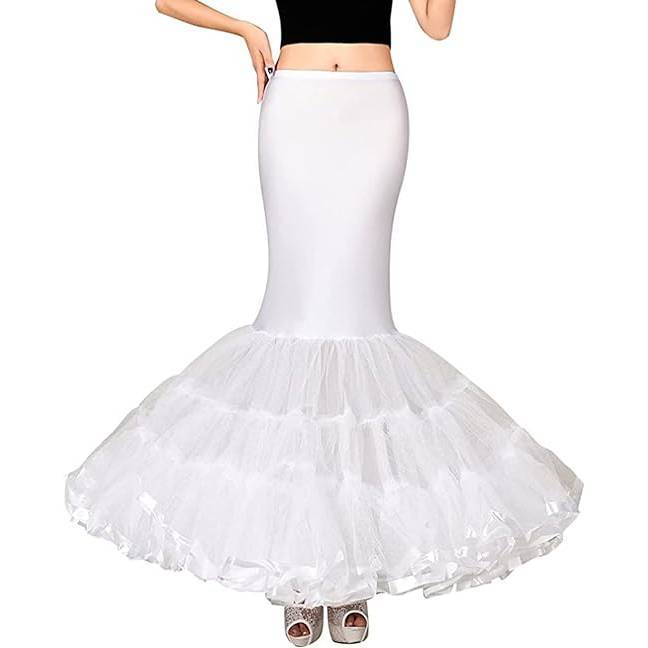 Women Petticoat Fishtail Underskirt Trumpet Crinoline for Mermaid Wedding Dress