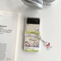Cute Cartoon Snoopy Charlie Brown Transparent Phone Case For Samsung Galaxy Z Flip 6 5 Cases Soft TPU Back Cover For Z Flip 3 4. 