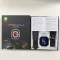 T55 ultra max Smart watc 2 straps 1 Earphones free with watch Bluetooth calling fitness tracker Health monitor men women Smartwatch. 