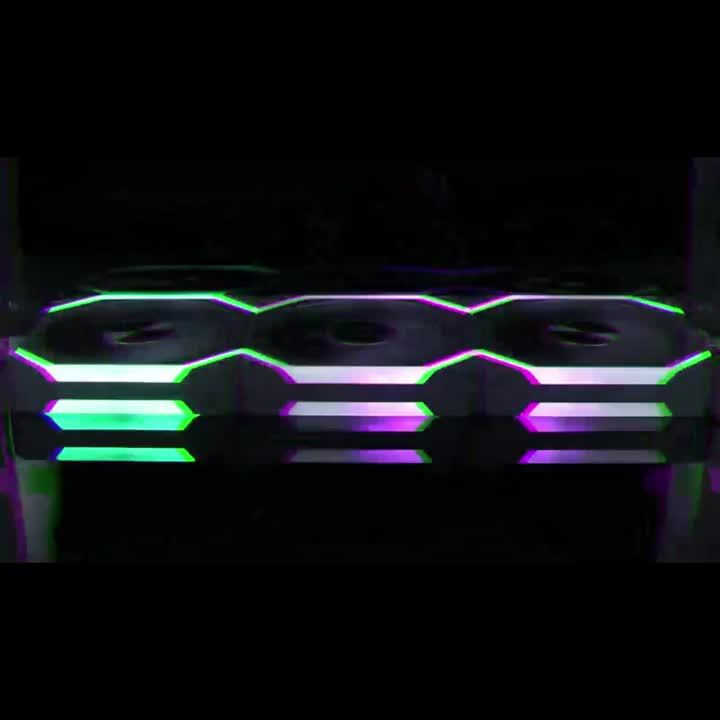 JUMPEAK CS120 ARGB Cooling Fan 360mm 240mm Modular Stackable Splicing PWM Silent 120mm RGB Fans For Gaming PC Case Water Cooler