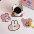 ဆီလီကွန် အပူခံပြား_ Cute Cartoon Drink Mats Cup Coaster for Coffee & Tea. 