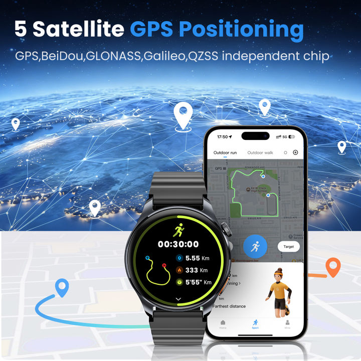 HAYLOU%20Watch%204S(HF012)%20%20Smartwatch%201.43%E2%80%9D%20HD%20AMOLED%205%20Satellite%20%20Positioning%20120+%20Workout%20Modes%20Sport%20Fitness%20Smart%20Watch%20-%20Image%202