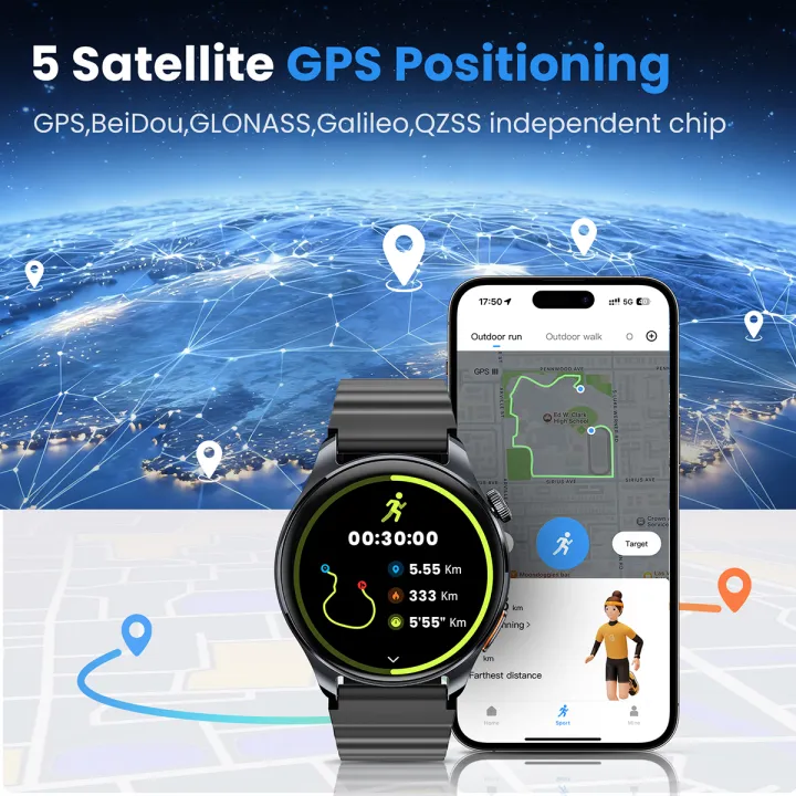 HAYLOU%20Watch%204S(HF012)%20%20Smartwatch%201.43%E2%80%9D%20HD%20AMOLED%205%20Satellite%20%20Positioning%20120+%20Workout%20Modes%20Sport%20Fitness%20Smart%20Watch%20-%20Image%202