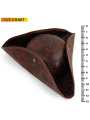 Faux Leather Pirate Hat - Brown Imitation of Old  Colonial Style Tricorn , For Holiday Party Cosplay Halloween. 