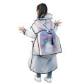 Fashion Children Transparent Eva Plastic Girls Boys Raincoat Travel Waterproof Rainwear Kids Can Hold Backpack Rain Coat.