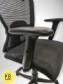 MBM Butterfly High Back Revolving Chair with Headrest and Centre Tilt Mechanism in Black Fabric And Mesh/Net Back Executive Chair. 