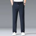 Fashion Men Casual Pants Male Classic Business Brand Elastic Waist Trousers Solid Stretch Straight Leg Pants.
